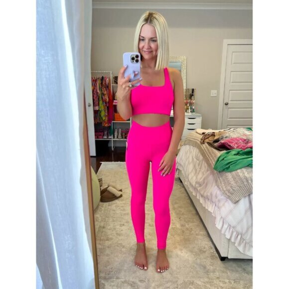 FREE PEOPLE Never Better Square Neck Bra in Hot Pink Size Small - Picture 3 of 14